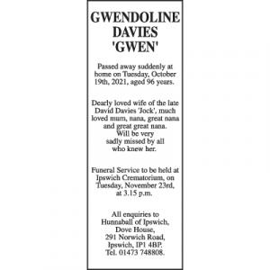 Gwendoline Davies 'Gwen'